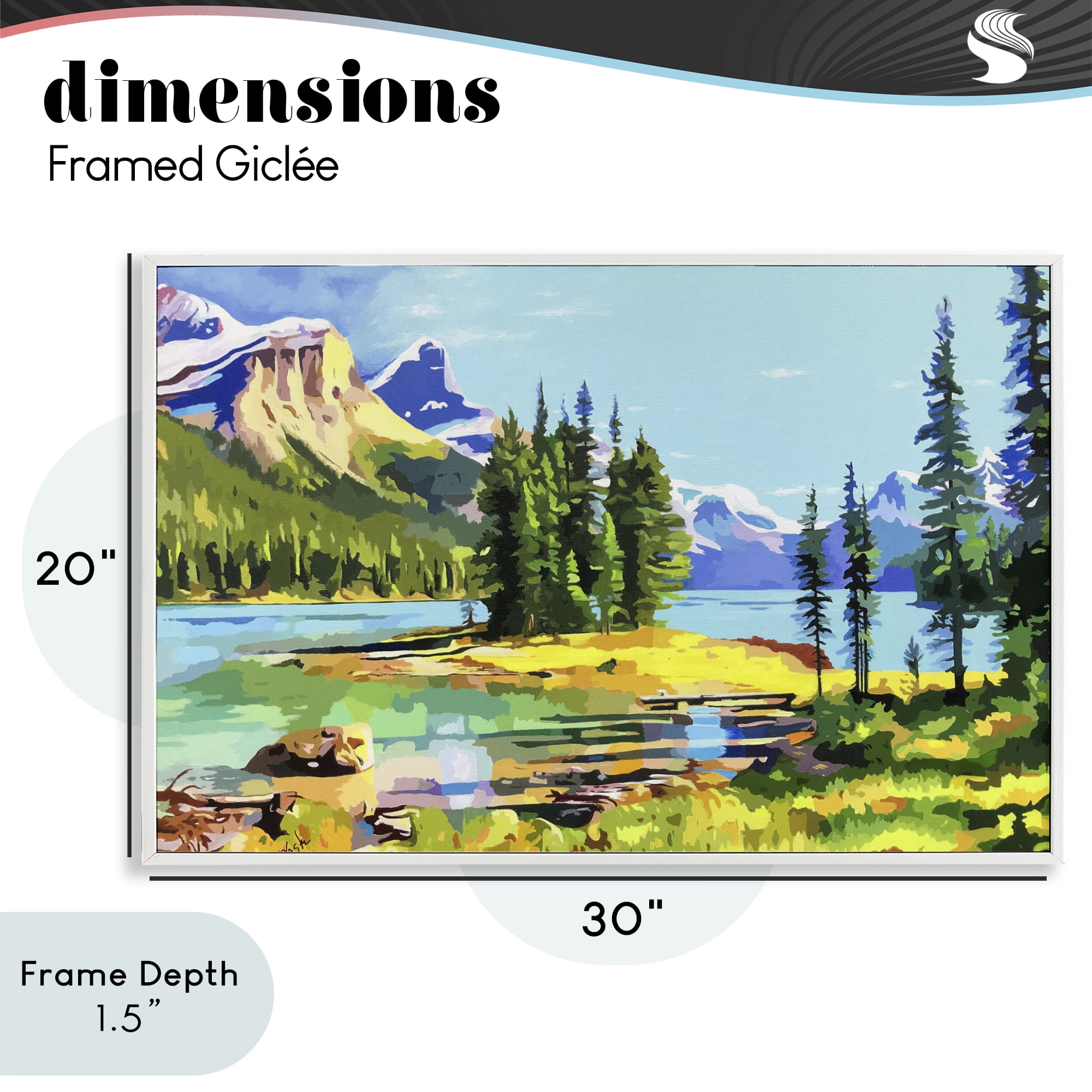 Stupell Industries Alpine Mountain Solitude White Framed Giclee Art, design by John Jaster