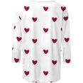 thumbnail image 5 of XAOFW Women'S T-Shirts Valentine'S Day Heart Printed Round Neck 3/4 Sleeve Soft Breathable Holiday Vacation Tee, 5 of 5