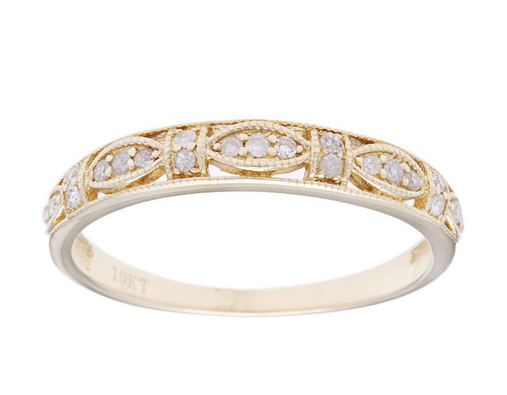 10k Yellow Gold Vintage Style Diamond Anniversary Ring (1/6 cttw, IJ