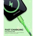 thumbnail image 4 of Liquipel Powertek USB C Lightning iPhone Charger Cable [MFI Certified], 6ft Fast Charging, Neon Party, 4 of 8