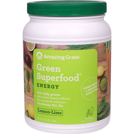 Amazing Grass Green Superfood Energy Drink Powder Lemon Lime -- 100 Servings