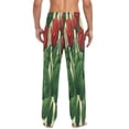 thumbnail image 2 of Roses and Leaves Men's Lightweight Pajama Bottoms Stretch Elastic Waist Side Pockets Spring Fall, 2 of 7