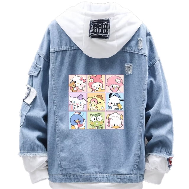 Chaqueta vaquera holgada de diseño creativo Sanrio Cinnamoroll Melody