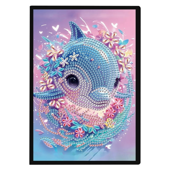 Diamond Painting Notebook Kit, Dolphin DIY Art Craft Kit, A5 Perfect Creative Gift, Ideal for Painting, Writing, and Notebook Use