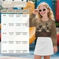 thumbnail image 7 of COEQINE Soft Girls Crop Top Sweatshirt, Long Sleeve Crewneck Fall Winter Pullover, Comfy Loose Fit Casual Shirt for Teen Girls Age 5-6, Pug Paw Brown, 7 of 7