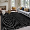 Black Rug Bedroom, Modern Abstract Stripe Pattern Washable Area Rugs ...