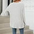 thumbnail image 4 of Aueoeo Cardigan Sweaters for Women,Cardigans Women's Fashion Brushed Stripe Long Sleeve Women's Cardigan Coat Breathable Cardigans On Clearance, 4 of 8