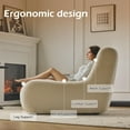 thumbnail image 4 of Modern Oversized Lounge Chair with Ottoman, Comfy Single Lazy Sofa Couch with High-Rebound Memory Foam, Large Bean Bag Chair for Living Room, Bedroom, Receiption Room (Beige), 4 of 7
