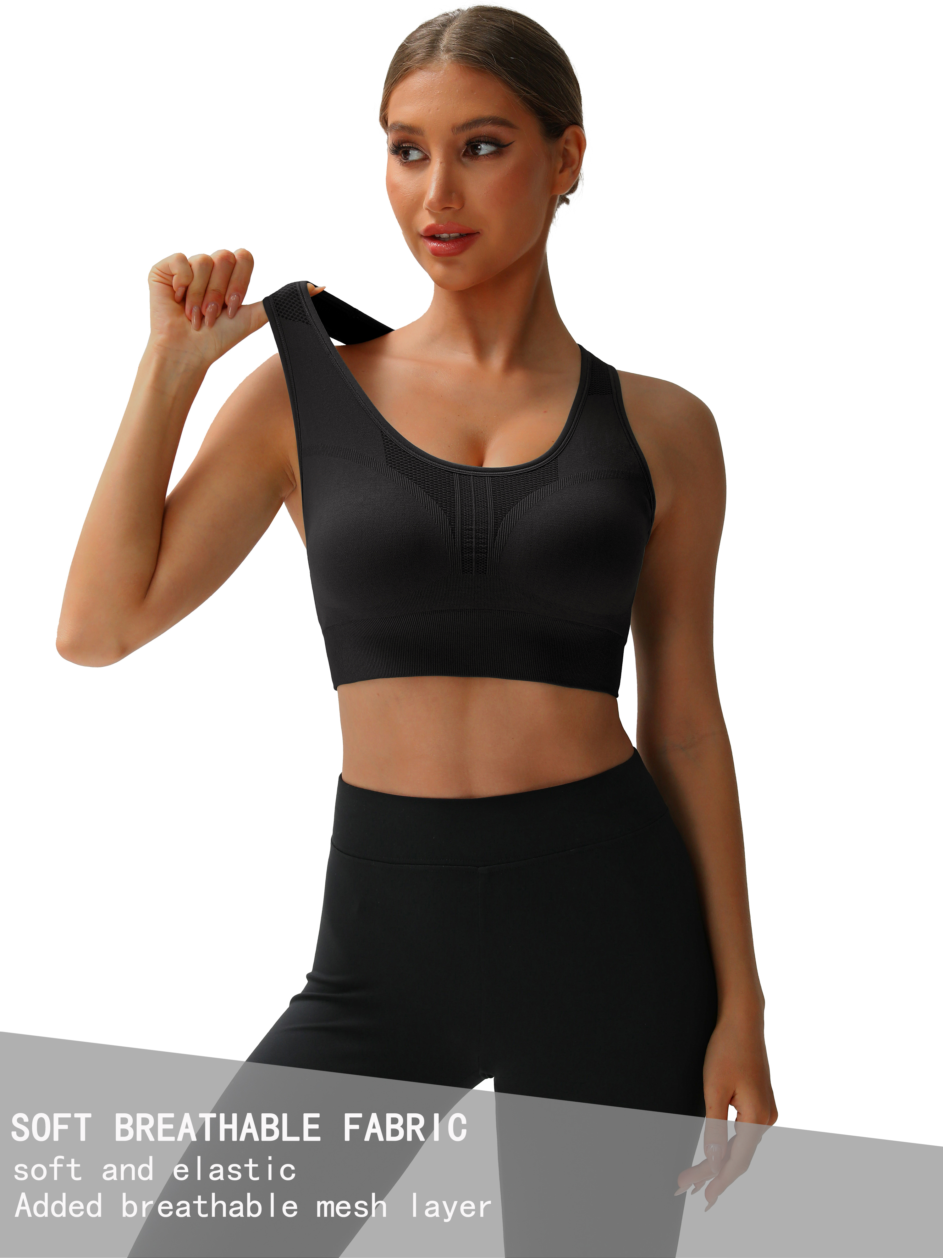 Mintreus Women's Racerback Sports Bra with Removable Pads photo 2