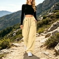 thumbnail image 6 of Xdegoge Quick Dry Pants Women Hiking Waterproof Wide Leg Parachute Trousers with Zipper Pockets Drawstring Elastic Waist Baggy Outdoor Cargo Sweatpants, 6 of 6