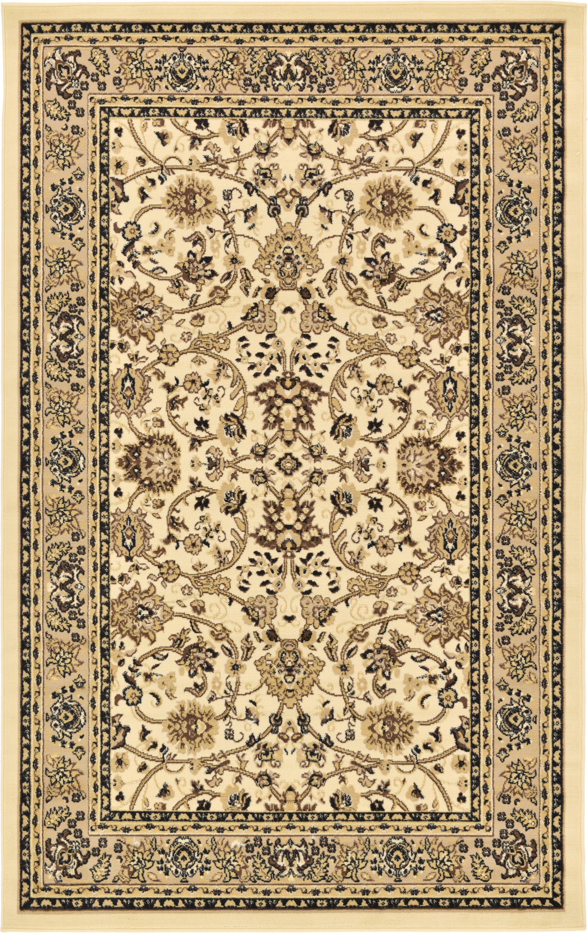 Unique Loom Washington Sialk Hill Rug Ivory/Beige 5' 3" x 8' Rectangle