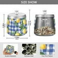 thumbnail image 2 of Yayeee Ashtray with Lid for Cigarette Smokeless Stainless Steel Home Ash Holder, Blue Plaid Lemon, 2 of 7