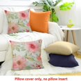 thumbnail image 4 of Pratyus Flower Pattern Pink Flowers Green Leaves Pillow Case for Home Sofa Couch Decor Indoor Decoration - Set of 1 18x18in, 4 of 5