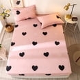 thumbnail image 4 of Fitted sheet 90x200cm pink love pattern girl's bed sheet, 4 of 5