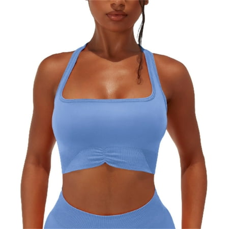 

Sports Bras for Women Seamless Bandeau Halter Crop Top Yoga Running Fitness