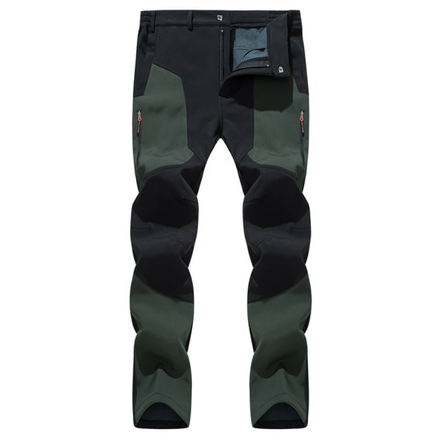 cllios Pantalon de Randonnée Extérieur pour Hommes Patchwork Imperméable Doublé en Molleton Pantalon Cargo Léger Pantalon de Pêche Convertible à Fermeture Éclair Pantalon de Travail Multi-Poches Sports de Plein Air Cyclisme Escalade Pantalon