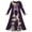 Dark Purple2, variant on ZHOGXU Halloween Dresses For Women Skeleton Print Long Sleeves Crewneck Midi Dress Casual Fashion Dress,Dark Purple2,L