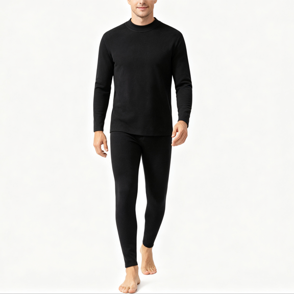 CAZOFW Mens Thermal Underwear,Warm Base Layer Set High Stretch Long Sleeve Top Bottom Size XS-2XL
