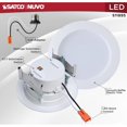 thumbnail image 2 of Satco S11895 9W LED 4-Inch Downlight Retrofit CCT Selectable 2700K–5000K 600–900 Lumens Regressed Wafer Round Matte White IC Air Tight Energy Star Wet Rated, 2 of 11