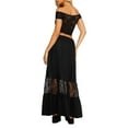 thumbnail image 4 of Coduop Women 2 Piece Long Skirt Outfit Set Off Shoulder Tube Top and Bodycon Midi Skirt 2Pcs Suit, 4 of 9
