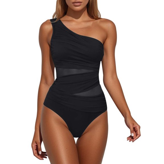 Womens Swimsuits Tummy Control One Piece Swimsuit Women's Swimsuit Sexy Mesh Hollow Out Bathing Suit For Beach Vacation Swimming Summer Swimwear Comfortable Swim Suit