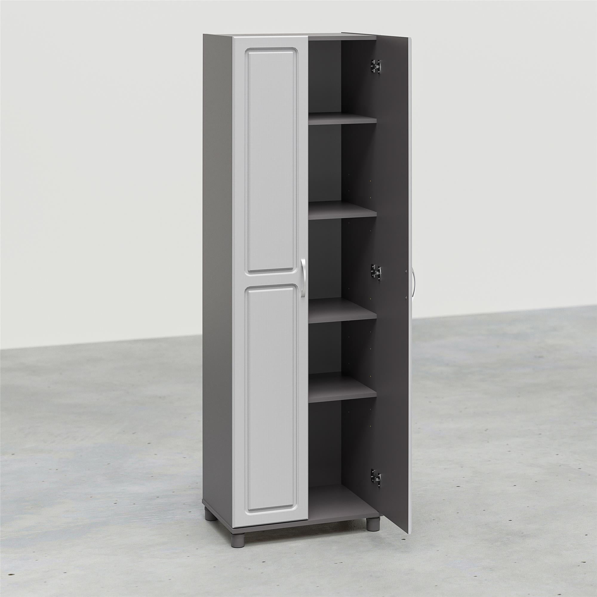 Systembuild Evolution Kendall 24" Wooden Utility Storage Cabinet, Dark Gray/Light Gray