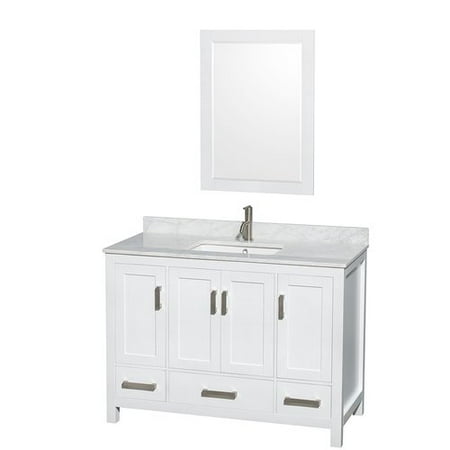 Wyndham Collection Sheffield 48 Single White Bathroom Vanity Set Wyndham Collection Sheffield 48 Single White Bathroom Vanity Set With Mirror