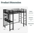 thumbnail image 5 of Walsunny Loft Bed Twin Metal Bunk Bed with Desk Guardrail Secured Ladder for Adults Girls Boys Bedroom Loft Dormitory,Black, 5 of 7
