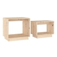 thumbnail image 2 of Nesting Coffee Tables Set of 2, Solid Pine Wood Small Space Living Room Tables, Multipurpose Side Tables for Apartments, Modern Farmhouse Style Brown, 2 of 9
