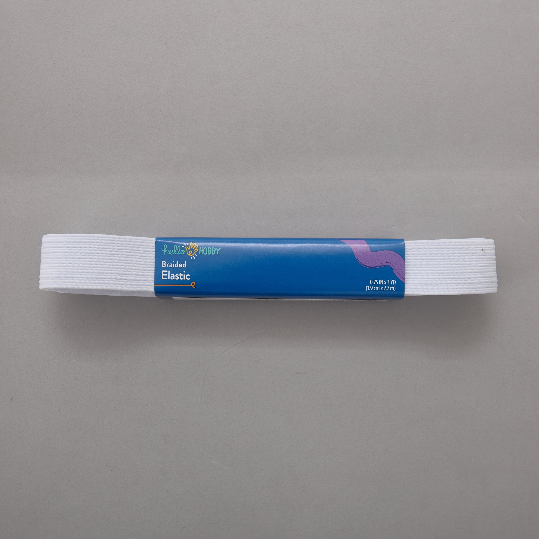 (4 pack) Hello Hobby White 3/4-Inch Braided Elastic for Sewing & Crafting, 3-Yard Roll