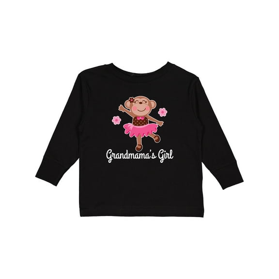 Inktastic Grandmama Girl Ballerina Monkey Girls Long Sleeve Toddler T-Shirt