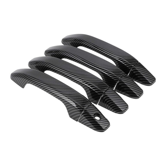 4pcs Exterior Door Handle Cover Car Door Handle Protector for GMC Yukon 2015-2023 Carbon Fiber Pattern Black