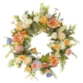 thumbnail image 2 of Big Floral Spring Wreath for Front Door and Wall Decor, Artificial Plastic Wreath with Green Leaves and Colorful Flowers, Low Maintenance Indoor Outdoor Home Garden Decoration, 2 of 9