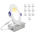 thumbnail image 1 of YUURTA (10-Pack) 4 Inch 9W Ceiling Recessed LED Downlight (Canless Pot Light) 5CCT Color Selectable 2700K/3000K/3500K/4000K/5000K Dimmable 750Lm 120V, 1 of 5