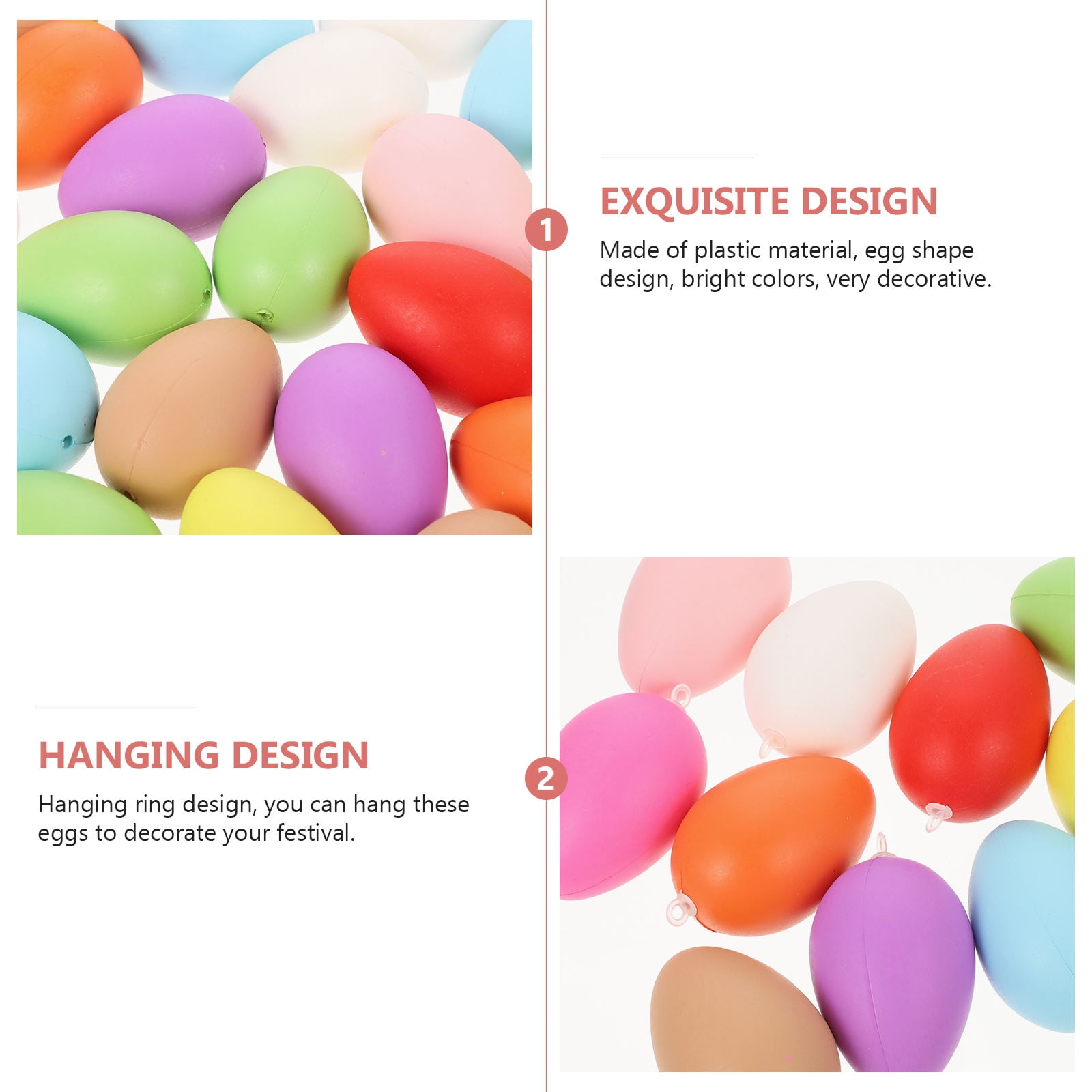 BESTYASH 100Pcs Easter Fake Plastic Eggs for Crafting Hanging Decor and Scene Layout Use
