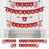 Big Dot of Happiness Flamingle Bells - Party Bunting Banner - Tropical Flamingo Christmas Party Decorations - Let's Flamingle and Jingle