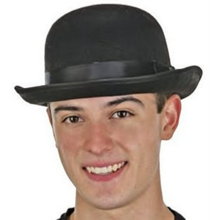 Men's Roaring 20's Black Felt Derby Light Bowler Top Hat Costume