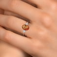 thumbnail image 4 of Gem Stone King 14K White Gold Twilight Orange Mystic Quartz and White Lab Grown Diamond Engagement Ring for Women | 2.90 Cttw | Oval 10X8MM | Gemstone Birthstone | Size 8, 4 of 6