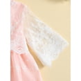 thumbnail image 6 of Coduop Toddler Baby Girl Princess Dresses,Half Sleeve Round Neck Lace Dress,with Headband, 6 of 9