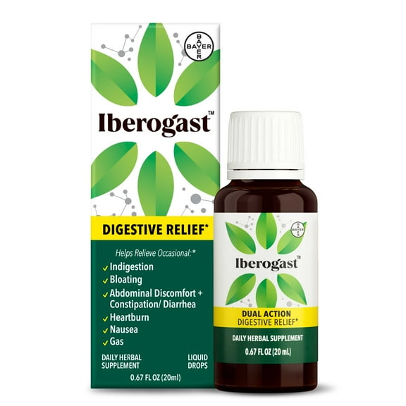 Iberogast Liquid Drops for Occasional Upset Stomach (Indigestion, Bloating, Gas), 20 mL