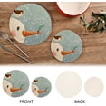 thumbnail image 3 of SKYSONIC Snowman Brid Cute Pot Holders Trivets, 2 Pcs Heat Resistant Trivets,Winter Holly Leaf Cotton Thread Weave Mats for Hot Pads Pans Pot Bowl Teapot for Kitchen Decor, 3 of 7