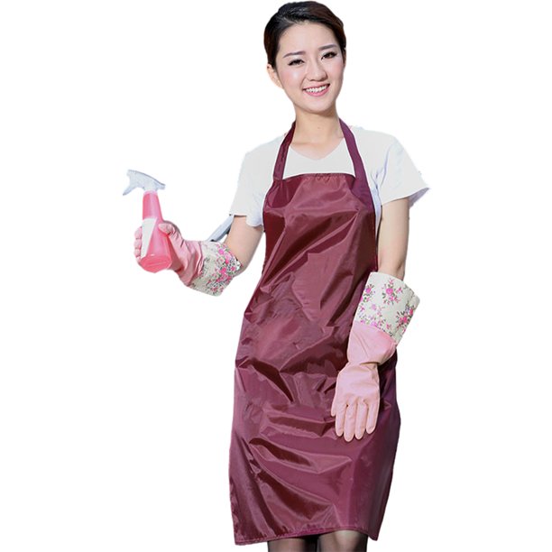Delantal de cocina ajustable Toystoory PVC con bolsillos multiusos impermeable unisex talla única cocina y Comedor bermellón