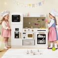 thumbnail image 3 of Topbuy Wooden Kitchen Playset Kids Pretend Play Kitchen with Chalkboard Ice Maker Sink Fabric Drawer & Dishwasher White, 3 of 10