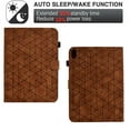 thumbnail image 3 of Embossed Folio Flip Smart Case Cover for iPad 10th Gen 10.9" 2022, Premium PU Leather Kickstand Card Slots Magnetic Auto Sleep / Wake with Pen Slot Case for iPad 10th Gen 10.9" 2022, Brown, 3 of 5