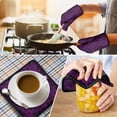 thumbnail image 4 of Purple Gothic Floral Pattern Kitchen Oven Mitt and Pot Holder Sets 2 Pcs for Baking, Cooking and Grilling, Heat Resistant Up To 392 °F, 4 of 7
