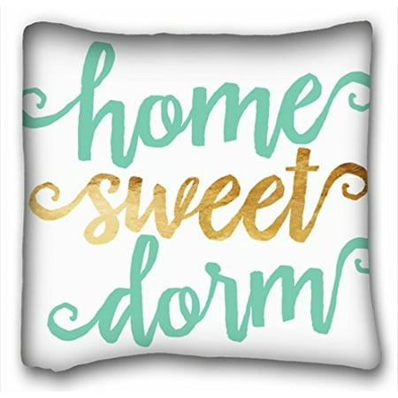 - WinHome Home Sweet Dorm Gold Chevron Throw Pillow Case Cases Cover Cushion Covers Sofa Size 18x18 Inches Two Side