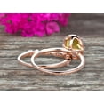 thumbnail image 4 of 2.5 Carat Champagne Diamond Moissanite Wedding Set Engagement Ring 8x6mm Oval Shaped Art Deco Bridal Ring On 10k Rose Gold, 4 of 6