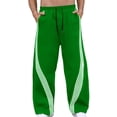 thumbnail image 2 of Domuza Men's Jogging Yoga Loose Straight Breasted mid Length Pants, Elastic Waist Pants with Pockets Green 3XL, 2 of 4