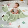 thumbnail image 4 of Comfy Cubs Waffle Weave Blanket - 40” x 40” - 100% Cotton Soft, Lightweight Baby Blanket, Sage, 4 of 5