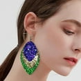 thumbnail image 7 of QQTDFG Feather Mardi Gras Tassel Earrings Exaggerated Earrings For Women-2, 7 of 7